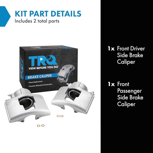 Image of TRQ Front Brake Caliper Set Compatible with 1990-2000 Chevrolet C3500 2001-2002 Express 2500 1996-2002 Express 3500 K3500 1994-1999 Dodge Ram 2500 Ram 3500 GMC Savana 2500 Savana 3500