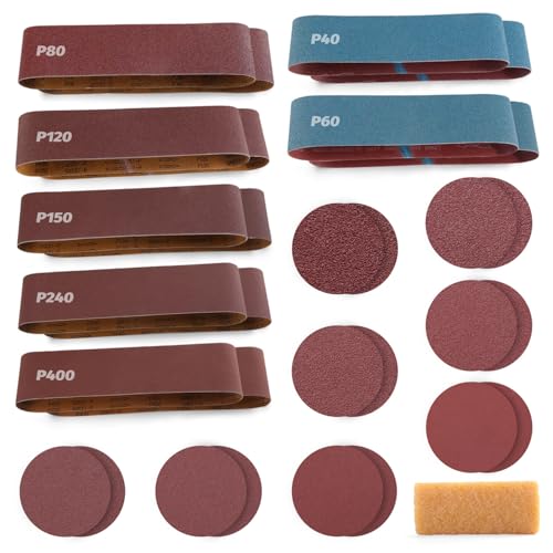 POLIWELL 4x36 Inch Sanding Belts 31Pack Sanding Discs Heavy-Duty