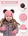 Senker Fashion Winter Beanie Kids Hat and Gloves Set for Girls Boys Toddler Pompom Knit Fleece Lined for Cold Weather