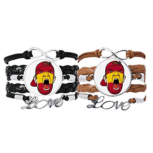 Pulsera de la bandera de España en cuero duradero para evitar roturas en fiestas