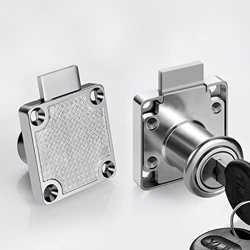 Cabinet Drawer Lock Furniture Locker Lock【Keyed Alike】 All Keys For This Product Are Universal. (Hole Diameter 0.75Inch/19Mm) For Door Panels With A Thickness Of 17-22 Mm. [Silver 1 Pcs] #TOP1
