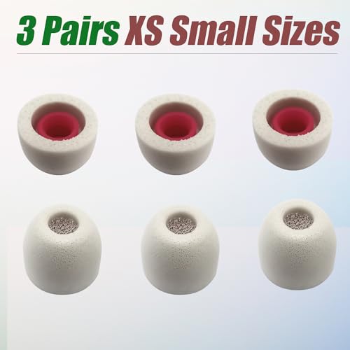 Image of Luckvan Extra Small Memory Foam Earbuds Tips for Sony WF-1000XM5 Replacement Ear Tips WF-1000XM5 WF-1000XM4 Earbuds 3 Pairs Gray