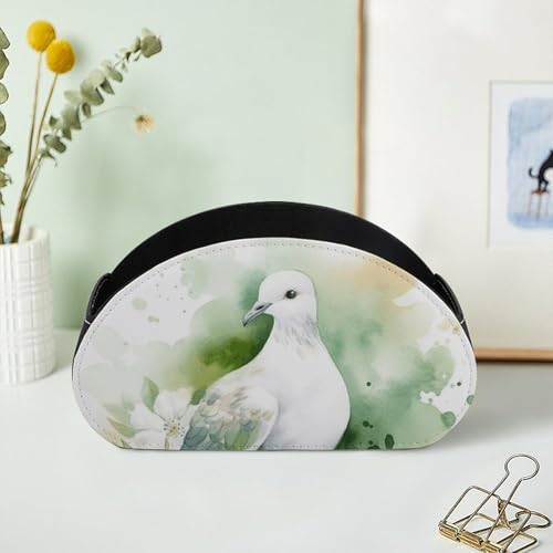 Support de télécommande à 5 compartiments en cuir synthétique noir pour bureau et salon - 8