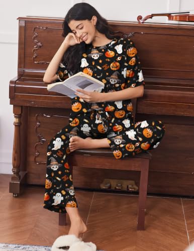 Image of Ekouaer Lounge Sets for Women Soft Comfy Pajama Set 2 Piece Outfits
