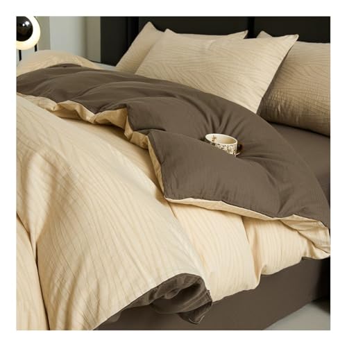 Parure de lit 4P marron queen pour transformer votre chambre en cocon douillet
