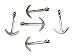 5 Silver Toned Anchor Hook Rope Bracelet Connectors - Midwest Cord Brand - Metal Anchor Style Charm for use with 550 Paracord and Rope Bracelet Making