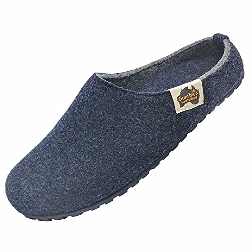 Gumbies Outback Slippers - Navy & Grey (Womens 14/Mens 13 | EU 46)