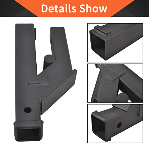 Tbapfs Steel Clamp Trailer Hitch Riser Mount Receiver Adapter Extender Tube For Tractor Bucket, 2 Inch Rise/Drop #TOP1
