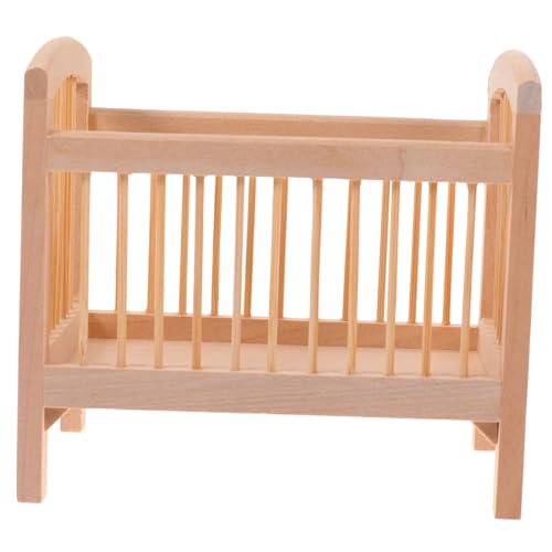ORFOFE Miniature for Dolls 1:12 Scale Miniature Bed Toy Wooden Boys and Girls Baby Doll Bed Furniture