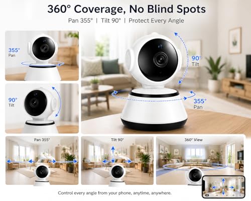 Image of JB Supar 3MP WiFi Light Camera Indoor 360 Rotation (Robot Camera)