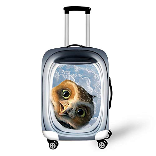 Elastische Kofferhülle Kofferschutzhülle, Chickw1 Reisekoffer Kofferbezug Gepäck Cover Protektor Waschbar Anti-Kratzer Staubdicht Reisekoffer Hülle Cover (Süße Eule,XL(29-32in))
