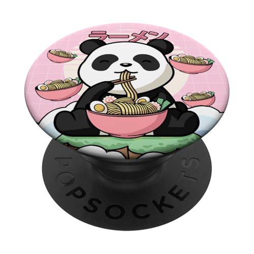 Kawaii Panda Bear Ramen Noodles Japanese Aesthetic PopSockets Adhesive PopGrip