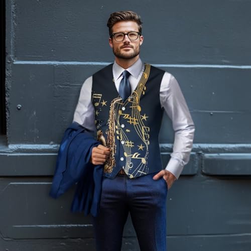 Men's Suit Vest Slim Fit Button Down Sleeveless Jacket Plus Size Vests for Big and Tall Casual Dress Formal Outfits4