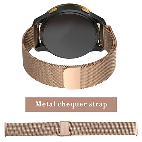 Watch Strap Replacement Compatible with Garmin Vivoactive 4S / Vivomove 3S / Venu 2S Adjustable Watch Band Metal Wrist Strap 135mm-210mm Rose Gold - Image 2