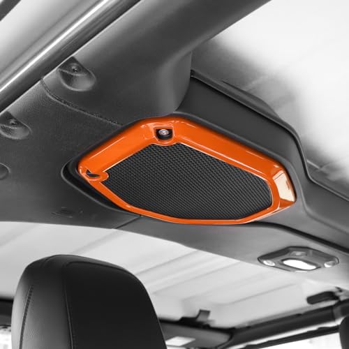 RT-TCZ Roof Speaker Trim for Jeep Wrangler JL JLU 2018–2023 & Gladiator JT 2020–2023, Orange ABS Top Speaker Cover Interior Accent, Peel and Stick Installation (2PCS) by RT-TCZ - Used condition - Image 7