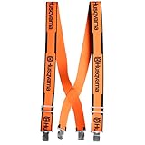 Husqvarna Hosenträger mit Metallclips – verstellbare orangefarbene Arbeitshosenträger für Kettensägenhosen, Forst- und Outdoor-Arbeitsbekleidung, mit langlebigem Komfort und sicherem Sitz