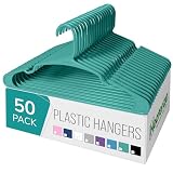 NEATERIZE Clothes Hangers Plastic 50 Pack for Adults - Plastic Hangers, The Perfect Coat Hanger and Space Saving Clothes Hangers for Closet, Percheros Ganchos para Colgar Ropa Hangars - Hangers