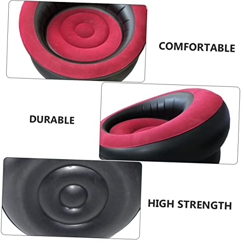Sofá inflable portátil de nailon flocado Mobestech rojo de 80x80x52 cm con asiento plegable de PVC 4