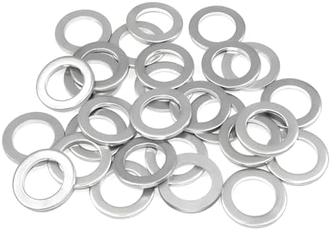 TSUGAMI 50PCS M14 Car Oil Drain Plug Gaskets, Aluminum Vehicle Engine Oil Crush Washer Assortment Kit, Automotive Seal Ring Gasket Acccessories Compatible with CR-V Element Pilot