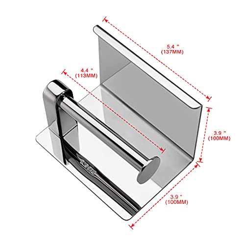 Miniatura 5 de Ibergrif Mk34050 - Portarrollos Adhesivo Sin Tapa De Papel Higiénico Con El Teléfono Móvil Estante De Almacenamiento, Plata, Acero Inoxidable
