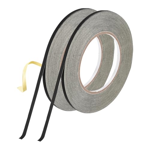 Image of MECCANIXITY 2Pcs Insulating Acetate Roll Cloth Adhesive Tape, 0.2in x 98ft Black Electrical Heat Resistant Fabric Tape for Laptop Electric Automotive Guitar Repair Wire Harness