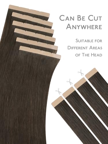 Image of WENNALIFE 3.15 inch Wide Tape in Hair Extensions Human Hair, Tape in Weft