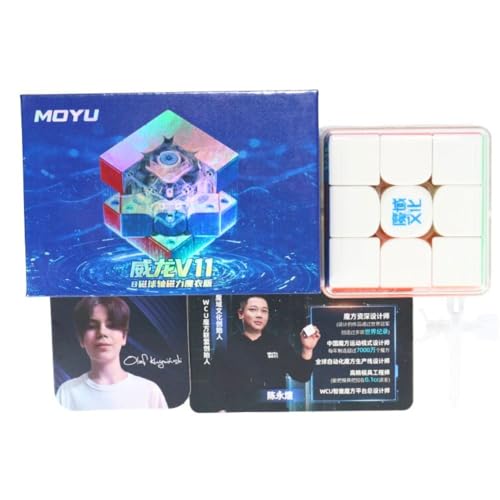 Image of MoYu WeiLong V11 3x3 Magnetic Speed Cube | 8-Magnet Ball-Core, UV Coated Finish & World Record Design | 64 Customization & Dual Adjustment System Puzzle