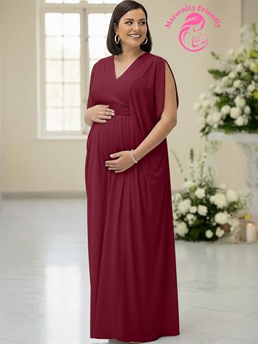 Image of KOH KOH Womens Long V-Neck Grecian Goddess Wedding Guest Maxi Dress Gown