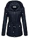 ANGVNS Women's Waterproof Lightweight Rain Jacket Anorak with Detachable Hood