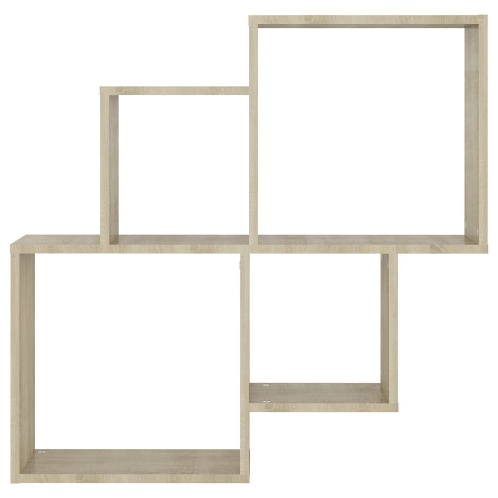 vidaXL Mensola Muro Cubo Rovere Sonoma 80x15x78,5cm Legno Multistrato