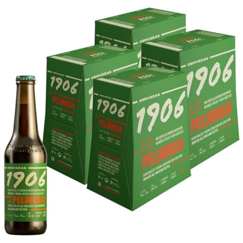 1906 Galician Irish Red Ale - Cerveza Premium Extra, Pack de 24 Botellas x 33 cl, Sabor Tostado y Aroma Maltoso, Galardonada Internacionalmente, 5% Volumen de Alcohol