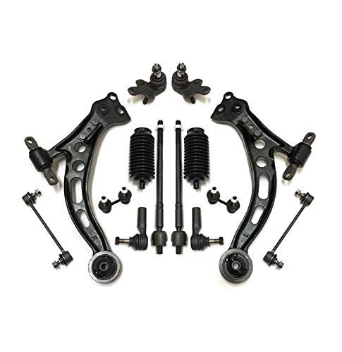14 Pc Suspension Kit Upper Control Arms With Ball Joints Rear & Front Sway Bar Links Tie Rod Ends Bellow Boots #TOP5