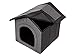 PillowPrim Hundehütte Hundehöhle Hundebett Hundehaus Katzenhöhle Größe XXXL - 76x72 cm Graphit mit Schwarz