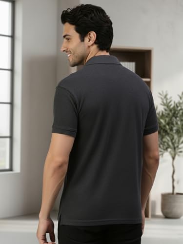 Image of Lux Cozi Men's Cotton Solid Polo Tshirt | Collar Tshirts | Half Sleeves | Stylish & Premium All Day Wear | Pack of 1