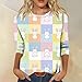 Women's Tops 0 Neck Fashion Shirts Easter Printed Dressy Casual T Shirt Vacation Summer 3/4 Length Sleeve Blouse