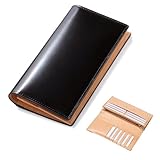 [フライングホース] 長財布 ロングウォレット コードバン レザー使用 財布 ([名入れ] ブラック)