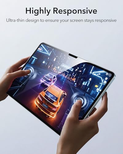 ESR 2 Pack Screen Protector for iPad Air 13 Inch M3/M2 (2025/2024), 9H Ultra-Hard Tempered Glass Film Guard with Alignment Frame, Anti-Scratch, HD Clarity, Bubble Free, Apple Pencil Compatible