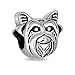 Visage Chien Chiot Animal Amoureux Des Animaux Yorkie Chien Perle Charme Pour Femmes Adolescent Oxydé .925 Argent Sterling Fits Bracelet Européen