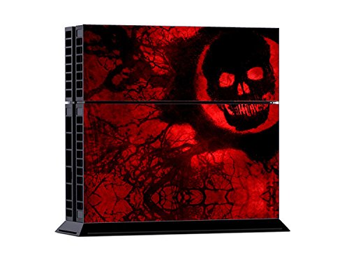 Gaminger Playstation 4 - Kit de Skins (Fundas Adhesivas) para Consola + 2 mandos de Control  Red Skull