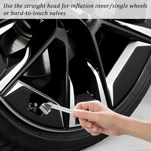 Ywdiml Car Air Chuck, 1/4\" FNPT Dual Head Heavy Duty Vehicle Tire Chuck with Quick Plug, Automotive Tire Inflator Gauge Compressor Accessories, Universal for Truck RV Motorcycle Sedan
