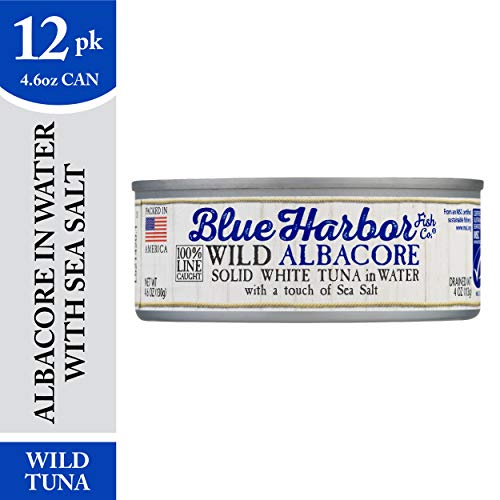 Blue Harbor Fish Co. Wild Albacore Solid White Tuna In Water With Sea Salt - 4.6 Oz Can (Pack Of 12) #TOP1