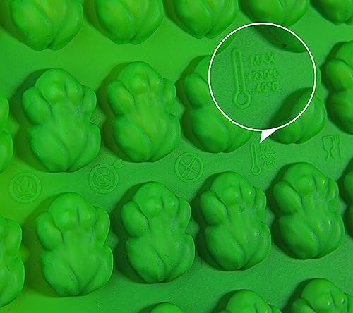 Webake Gummy Frog Moulds Silicone Sweet Candy Chocolate Mould 3 Pack Non Stick Baking Moulds with 2 Droppers for DIY Candy, Jelly, Cookie, Chocolate, Ice Cube