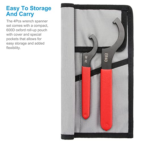 Sarakshop 4Pcs Coilover Spanner Wrench Set, Professional Sturdy Universal Adjustment Wrench Spanner Set, Non-Slip C Hook Spanner Wrench For Most Coil Over #TOP1