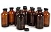 Vivaplex, 12, Amber, 8 oz Glass Bottles, with Lids.