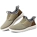 VILOCY Mens Slip On Casual Dress Shoes Hands Free Fashion Sneakers Mesh Tennis Walking Shoes Comfortable Work Shoes Breathable Lightweight Non Slip Khaki,EU44New