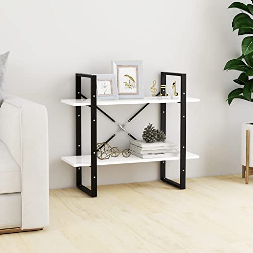 WIFESE Estantería de madera, 80 x 30 x 70 cm, 2 compartimentos, estantería de pie, estantería de almacenamiento, estantería de almacenamiento, estantería de estilo industrial, para salón, oficina,