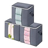 DOOOB 3PCS Storage Bags Organizers for Comforter, Blanket for Closet and Underbed Storage