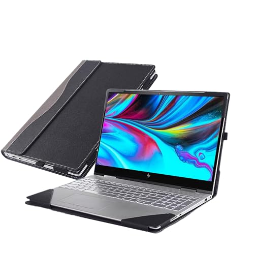 Funda para portátil HP Envy x360 15.6" cuero PU desmontable gris miniatura 1