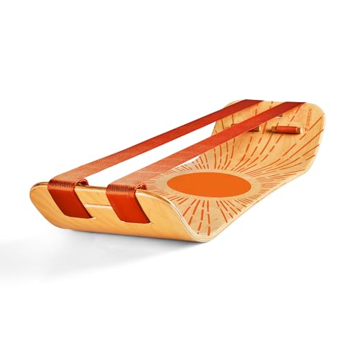 GIBBON SlackBoard Plus - 2-in-1 Slackline Balance Board for Adults - Workout Equipment Home Gym Training - Slack Board Wooden Balance Trainer - Standing Desk Exercise Yoga Agility Pilates Core