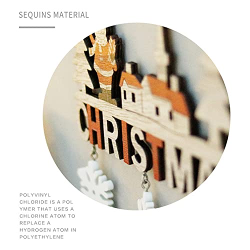 Christmas Decorations With Bells And Snowflakes Creative Christmas Pendants Home Dining Room Christmas Wooden Crafts Door Hanging (B) #TOP2